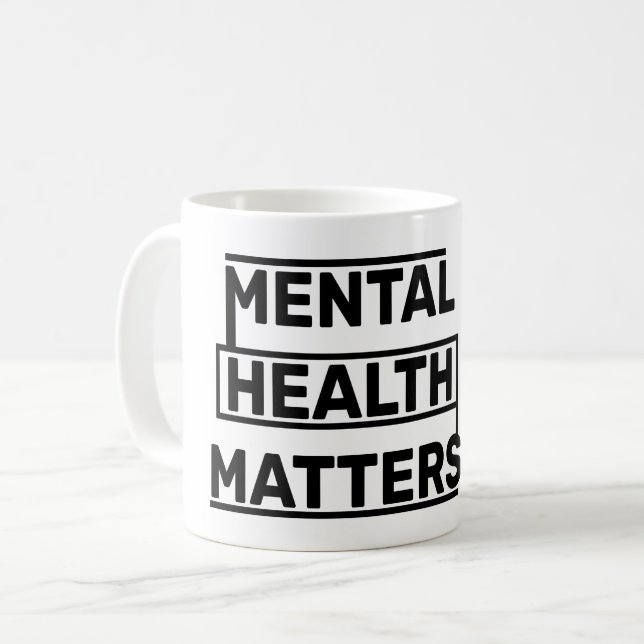 CANECA DE CAFÉ QUESTÕES DE SAÚDE MENTAL (Frente Esquerda)