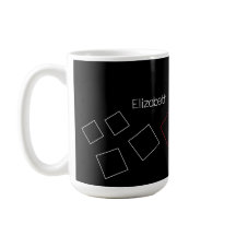 Quic Geométrico Vermelho Preto Monograma, Branco