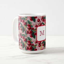 Caneca De Café Quic Monogramas, cor-de-rosa, "Cherry Pop"