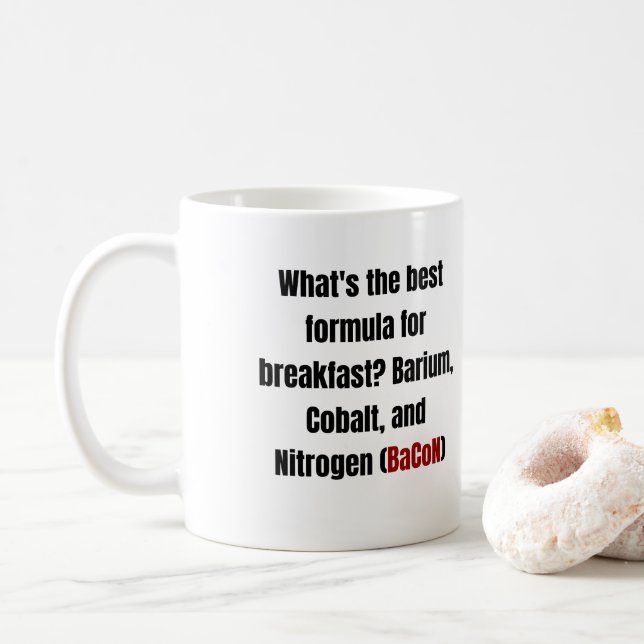 Caneca De Café Química Bacon Pun (Com Donut)