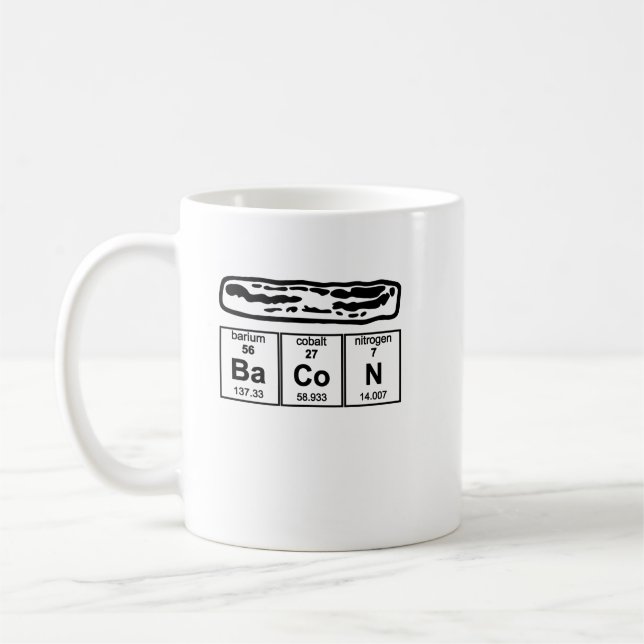 Caneca De Café Química de bacon com fita clássica (Esquerda)
