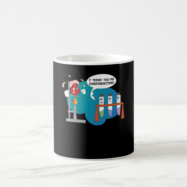 Caneca De Café Quimologia Engraçada Reação Química de Quadrinhos (Centro)