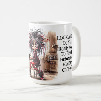 Caneca De Café Quirky Coffee Lady Risk It Mug