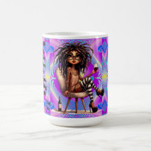 Quirky Lady Tattoos & Wine Light Mug