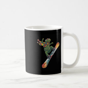 Caneca De Café Quirky Snowboard Lizard Winter Sports