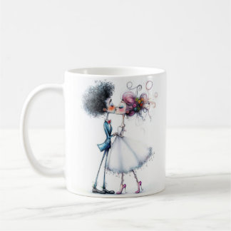Caneca De Café Quirky Wedding Bride e Groom