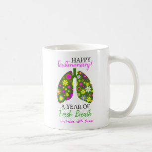 Caneca De Café Quit Smoking Anniversary Quote with Floral Lungs