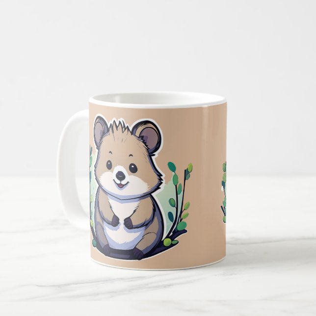 Caneca De Café Quokka - Cartoon (Frente Esquerda)