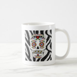 Caneca De Café RAB Rockabilly Açúcar Caveira em Estampa de Zebra