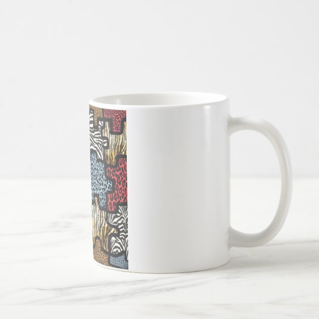 Caneca De Café RAB Rockabilly Animal Print Quebra-cabeça (Direita)