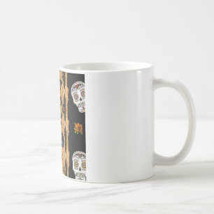 Caneca De Café RAB Rockabilly Dourado Estampa de Leopardo Açúcare