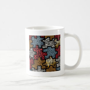 Caneca De Café RAB Rockabilly Estampa Animal Puzzle