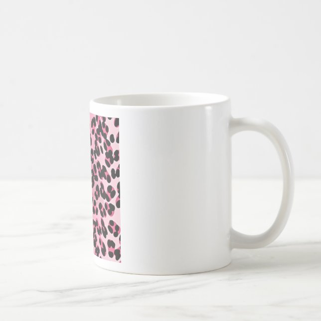 Caneca De Café RAB Rockabilly Pink Cheetah Impressão (Direita)