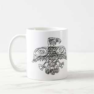 Caneca De Café rabisco estilizado de pássaro nativo americano