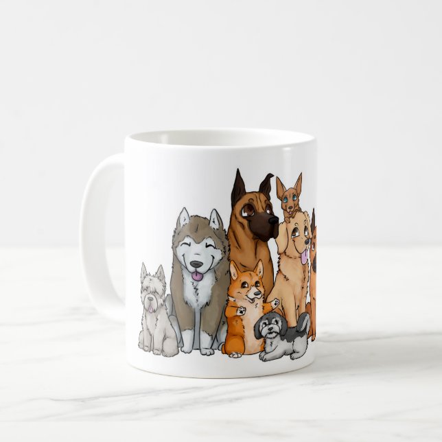 Caneca De Café Raças bonitos do cão (Frente Esquerda)