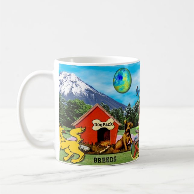 Caneca De Café Raças do parque do cão (Esquerda)