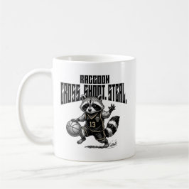 Caneca De Café Raccoon Basketball Star - Cross Shoot Steal Graph