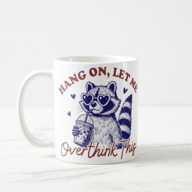Caneca De Café Raccoon em pensamento (Esquerda)