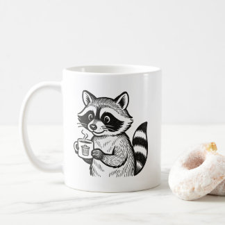 Caneca De Café Raccoon Holding Coffee Cup Funny Trash Panda Mug