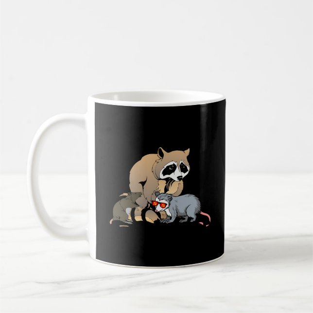 Caneca De Café Raccoon Memism Comunism é Anti-Comunista De Lixo (Esquerda)