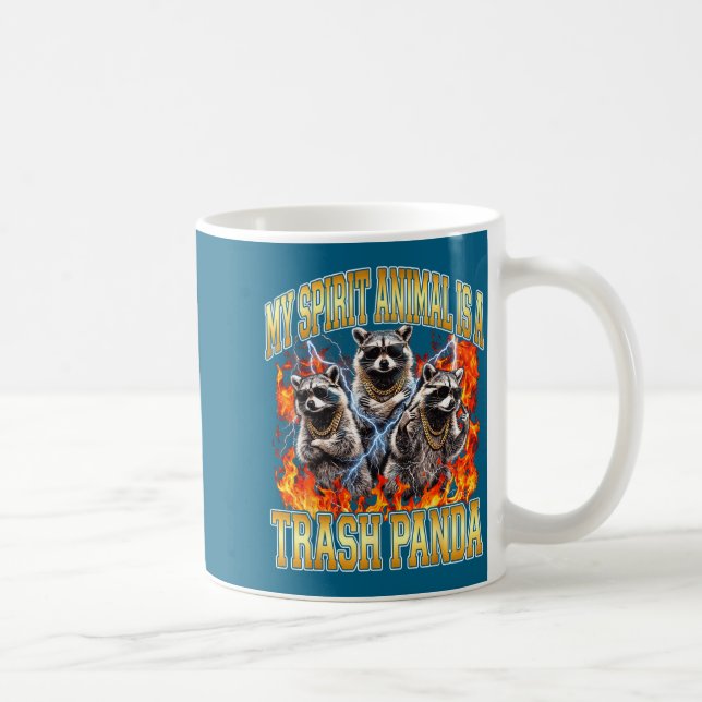 Caneca De Café Raccoon My Srit Animal Is A Trash Panda Funny Boot (Direita)