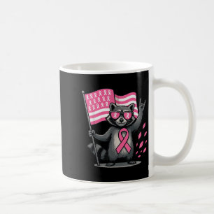 Caneca De Café Raccoon Nk Ribbon Mês de consciência do câncer de 