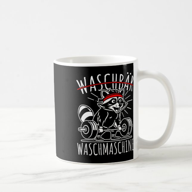 Caneca De Café Raccoon Washing Machine Raccoon Malhação Bodybuild (Direita)
