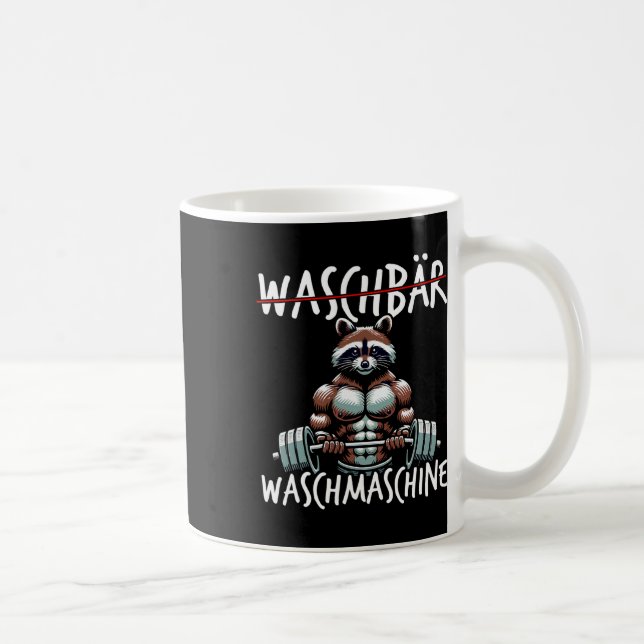Caneca De Café Raccoon Washing Machine Raccoon Malhação Bodybuild (Direita)