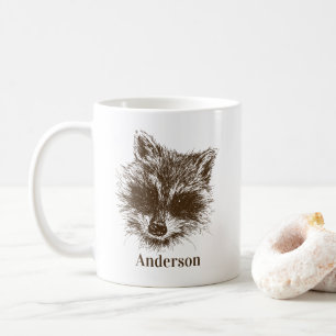 Caneca De Café Raccoon Woodland Creator Animal Personalizado