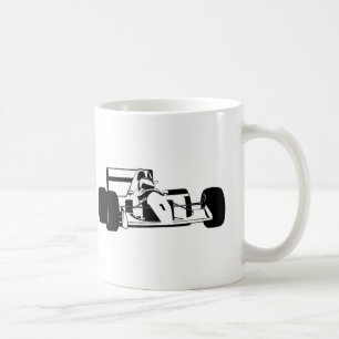 Caneca De Café Race Car Silhouette preto e branco