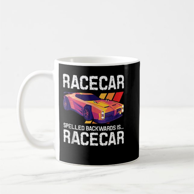 Caneca De Café Racecar Ortografado Para Trás - Rac Mecânico Da Co (Esquerda)