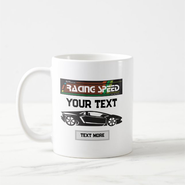 Caneca De Café Racing Speed Car Design – Fast Motorsport Performa (Esquerda)