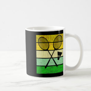 Caneca De Café Rackets De Badminton Retro E Brincadeira De Badmin