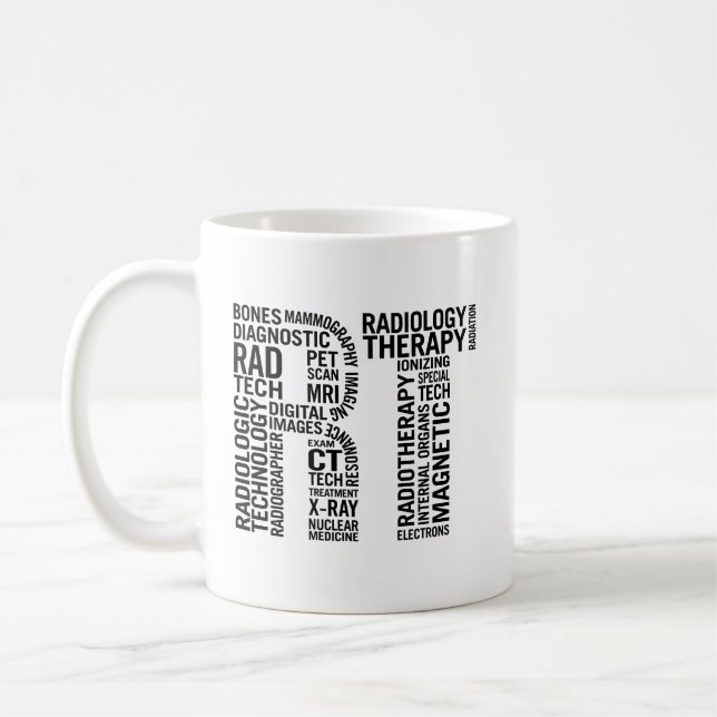 Caneca De Café Rad Tech Radiology RT (Esquerda)
