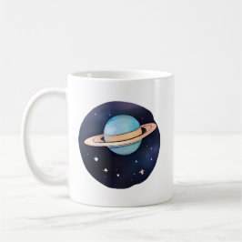 Caneca De Café Radiação de Saturno em Aquarela