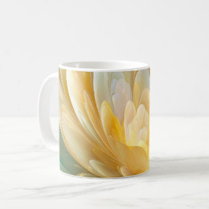 Caneca De Café Radiação Serena de Camadas de Pétalas Douradas e Á