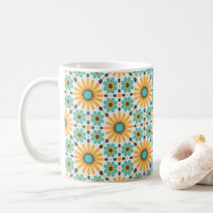 Caneca De Café Radiância Zellige: Geometria Andaluza Colorida