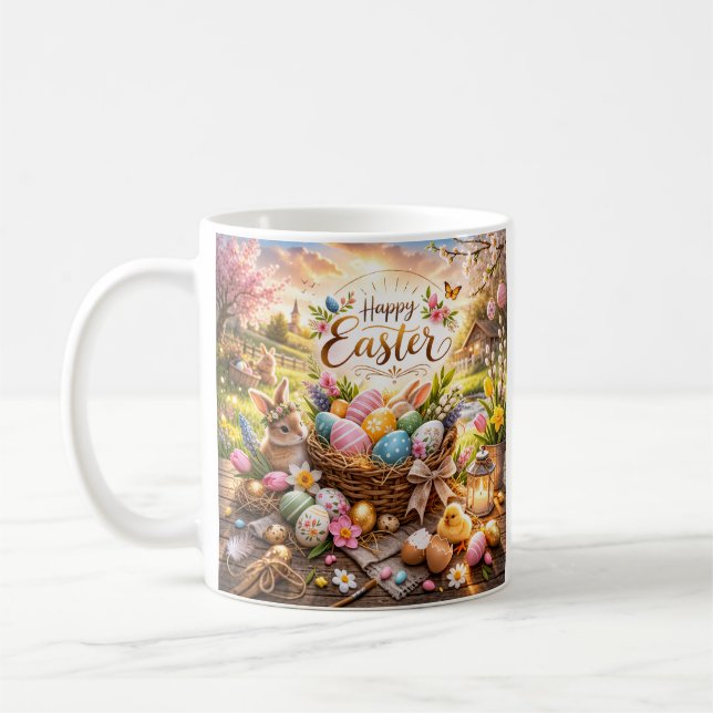 Caneca De Café Radiant Sunrise Happy Easter (Esquerda)