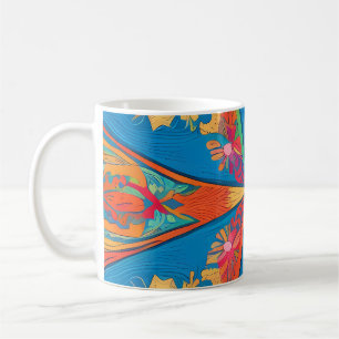 Caneca De Café Radiante Mandala: Arte Fantástica Simétrica Vibran