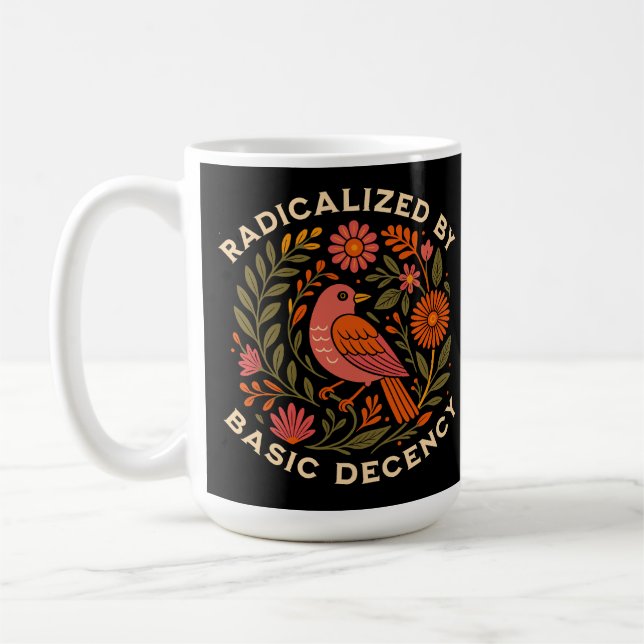 Caneca De Café Radicalizado pelo pássaro decente básico (Esquerda)
