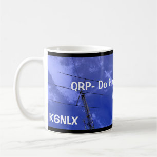 Caneca De Café Rádio amador QRP e Callsign Mug 3 branco