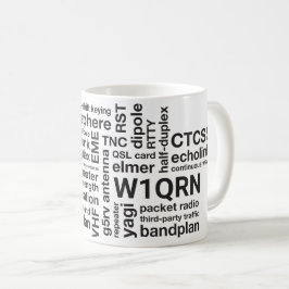 Caneca De Café Rádio Amateur Ham Wordcloud Mug com Indicador de C