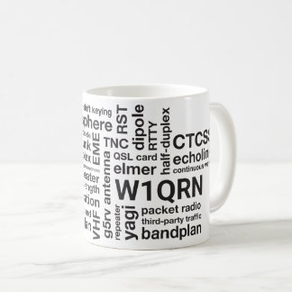 Caneca De Café Rádio Amateur Ham Wordcloud Mug com Indicador de C