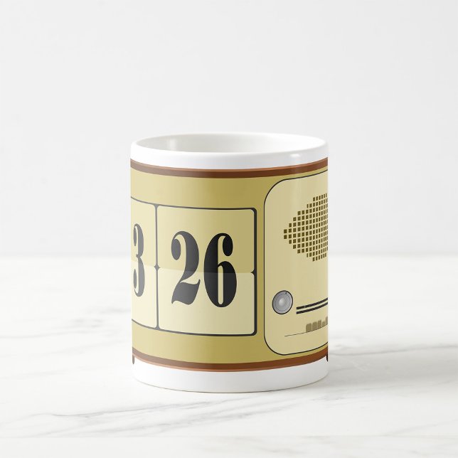 Caneca De Café Rádio de Relógio Retroativo (Criador carregado)