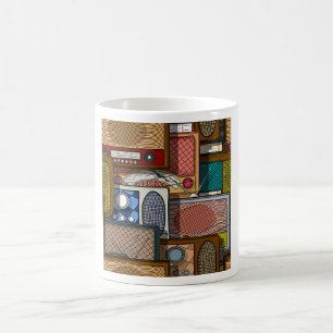 Caneca De Café Rádio Vintage Retro Antigo de Meados do Século