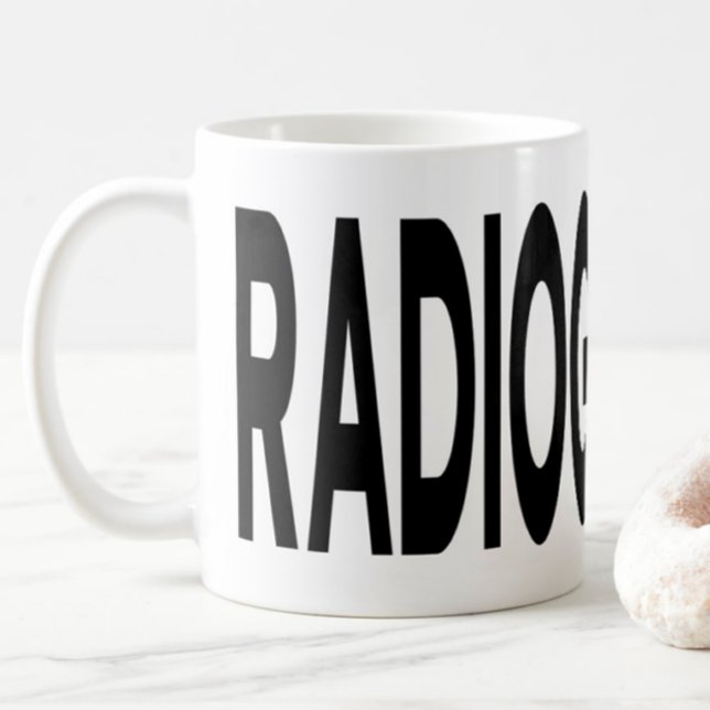 Caneca De Café RADIOGRAPHER Black Typography (Criador carregado)