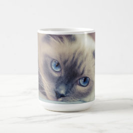 Caneca De Café Ragdolé Azul ‎ Gato