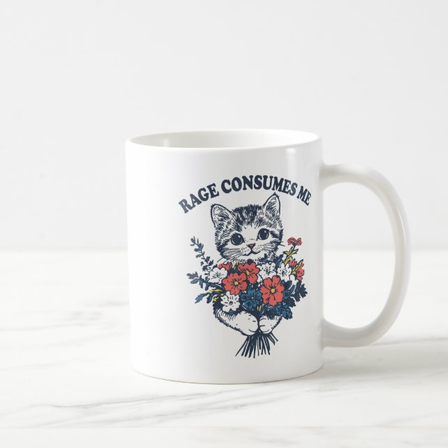 Caneca De Café Rage consome-me gato-gato-gato-de-flor-doce (Direita)