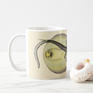 Caneca De Café Raias Pontilhadas, Animais Marinhos Vintage do Oce