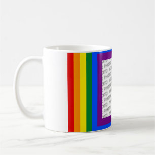 Caneca De Café RAINBOL FLAG FRAME + sinal ou imagem